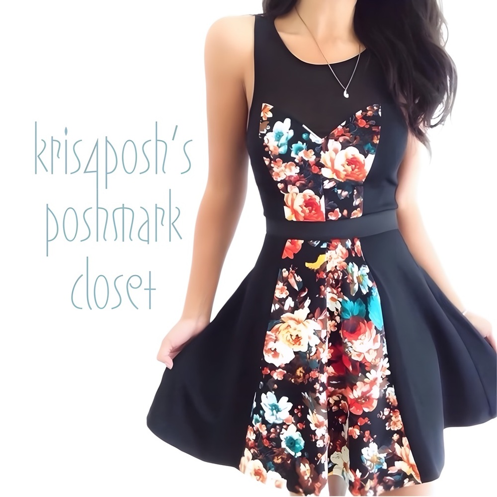 Material Girl Beautiful Floral Panel Dress